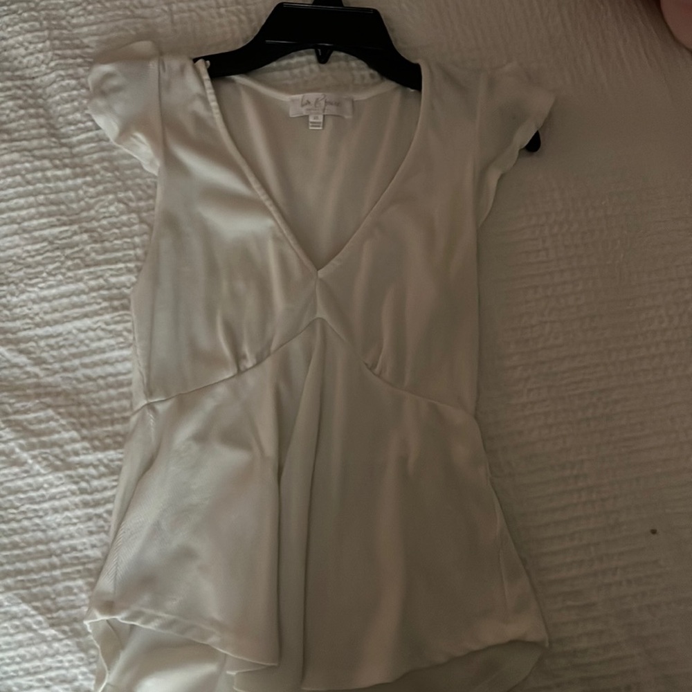 White ruffle top